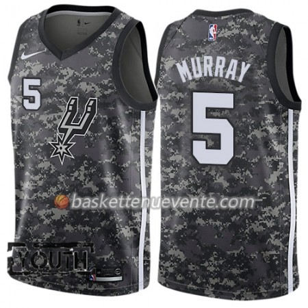 Maillot Basket San Antonio Spurs Dejounte Murray 5 Nike City Edition Noir Swingman - Enfant